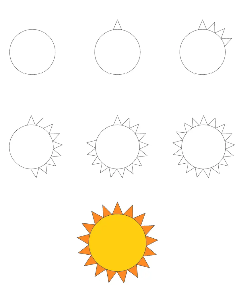 How To Draw The Sun