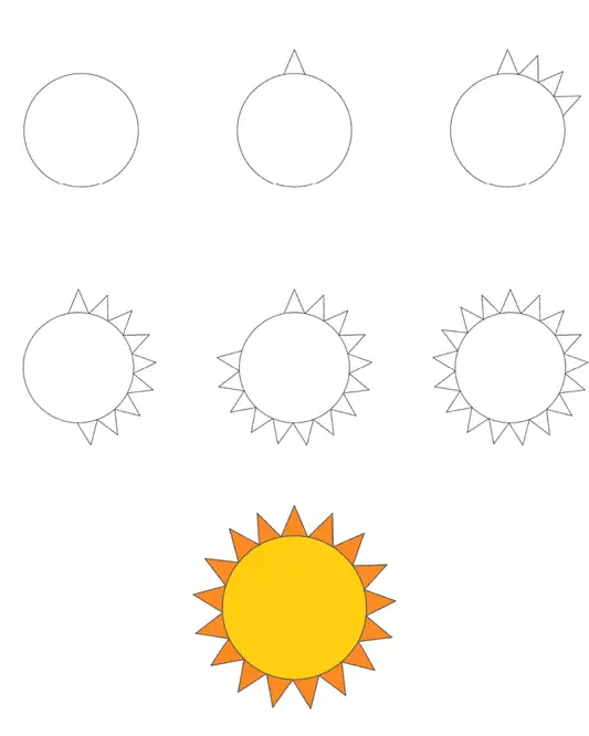 How To Draw The Sun